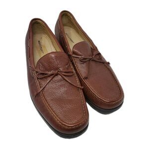 ROCKPORT Men Sz 10 Brown Leather Slip On Lace Bow Loafers Shoes Comfort
